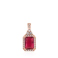 rubelliteplated pendant rose gold square ruby necklacepicture12